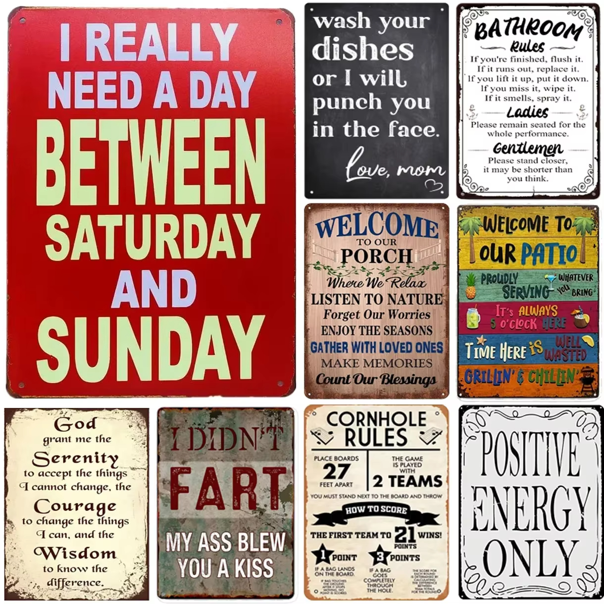 Quotes Plaque Metal Tin Signs  - Home Bar Signs 评论和价格
