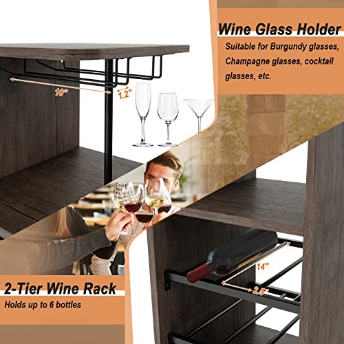 3-Piece Industrial Bar Set: Br - Home Bar And Counter 评论和价格