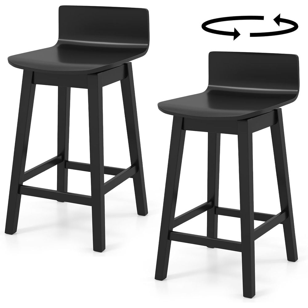 Swivel Solid Wood Bar Stools S - Home Bar And Counter 评论和价格
