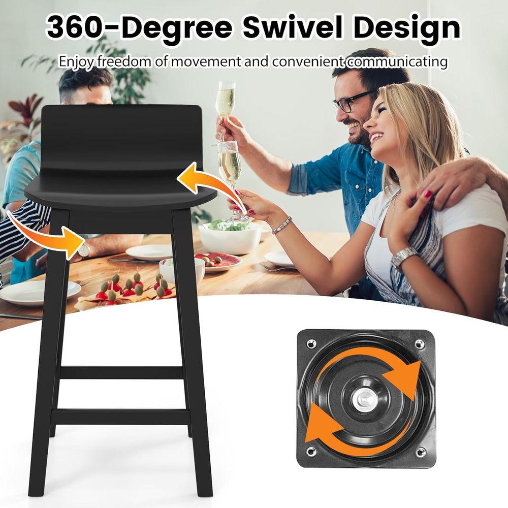 Swivel Solid Wood Bar Stools S - Home Bar And Counter 评论和价格