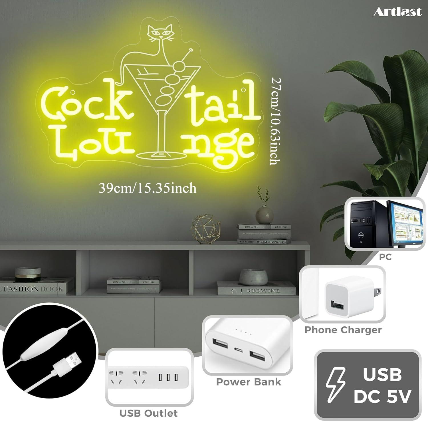Cocktail Lounge Neon Sign Dimm - Home Bar Signs 评论和价格